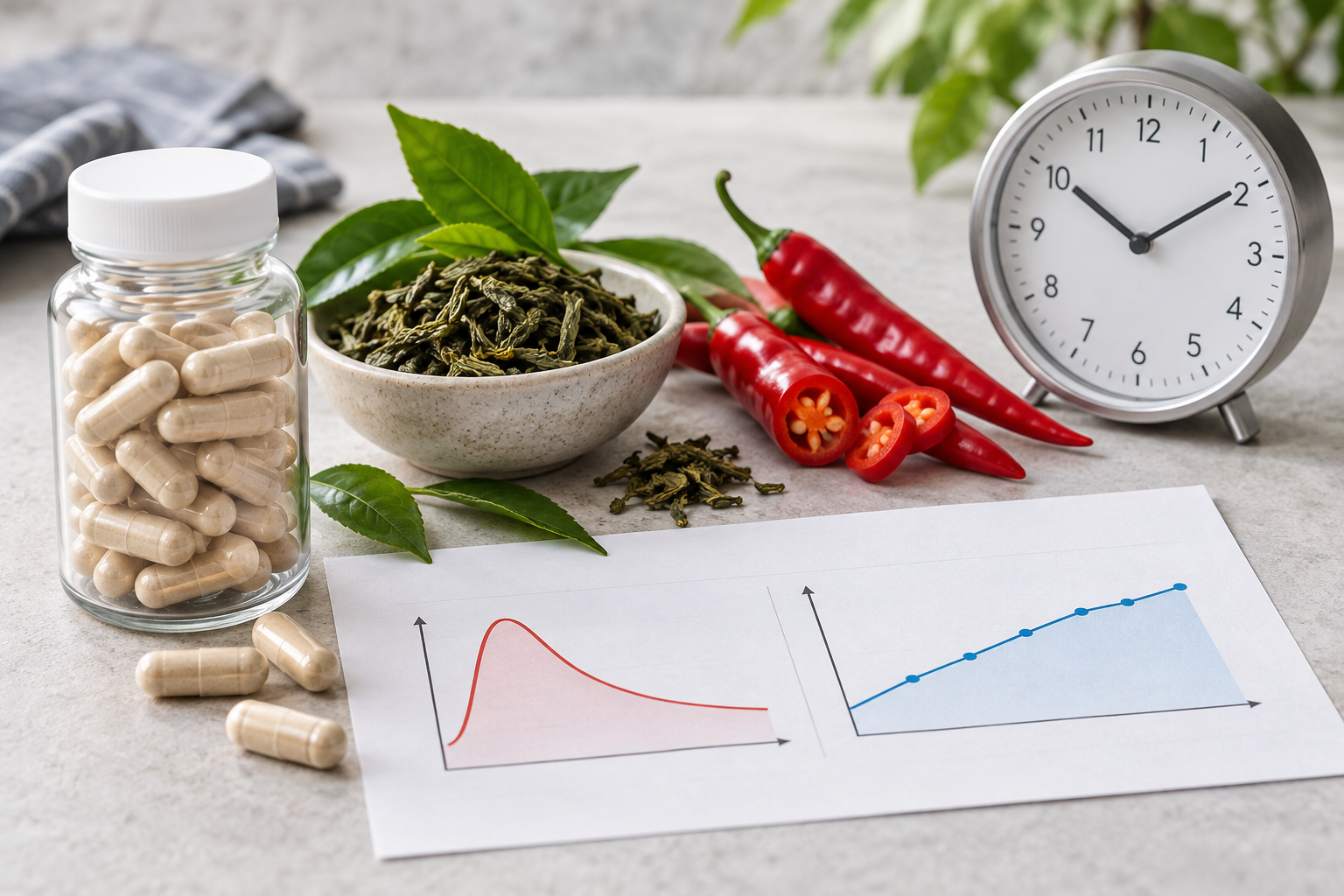 Unbranded thermogenic options compared using caffeine, timing, ingredient and evidence cues